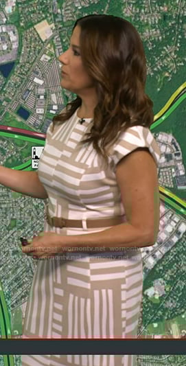 Heather’s geometric print belted dress on Good Morning America