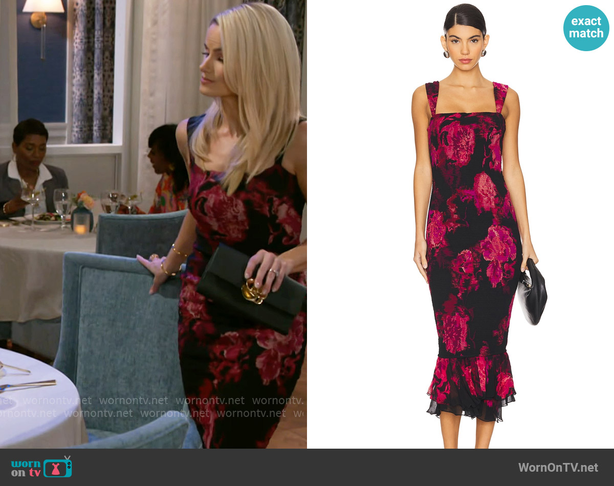 Hemant and Nandita Smocked Midi Dress worn by Vanessa McBride (Lauren Buglioli) on Beyond the Gates