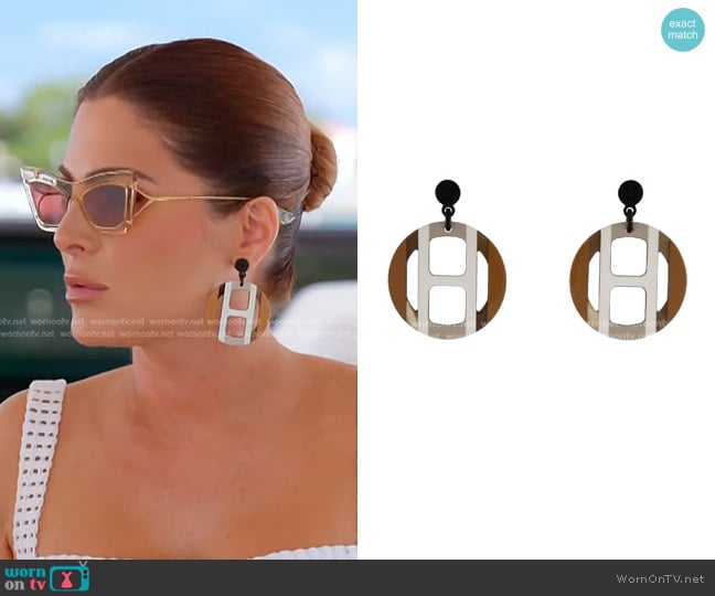 Hermes H Equipe earrings worn by Stephanie Shojaee (Stephanie Shojaee) on The Real Housewives of Miami