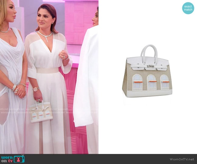 Hermes Neige Faubourg Birkin 20 worn by Stephanie Shojaee (Stephanie Shojaee) on The Real Housewives of Miami