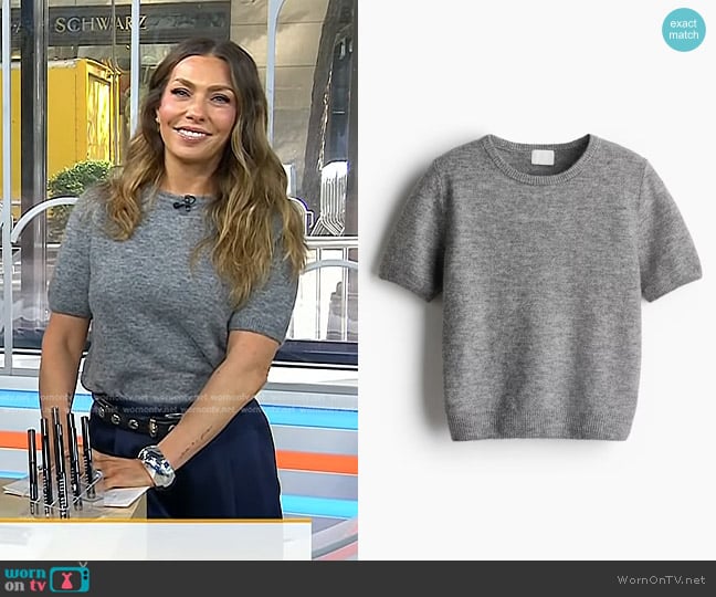 H&M Fine-knit Sweater in Gray melange worn by  on Today
