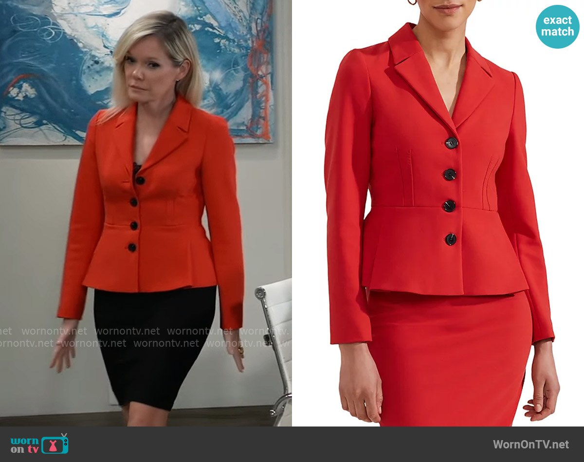 Hobbs Brielle Peplum Jacket worn by Ava Jerome (Maura West) on General Hospital