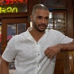 Holden’s white eyelet knit shirt on The Young and the Restless