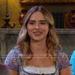 Holly’s blue lace top on Days of our Lives
