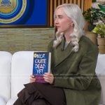 Holly Jackson’s green suede oversized blazer on Good Morning America