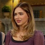 Holly’s purple lace top on Days of our Lives