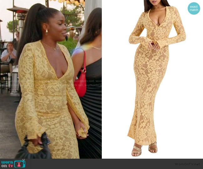 House of CB Indiana Long Sleeve Lace Maxi Dress worn by Jasmine Goode on The Valley
