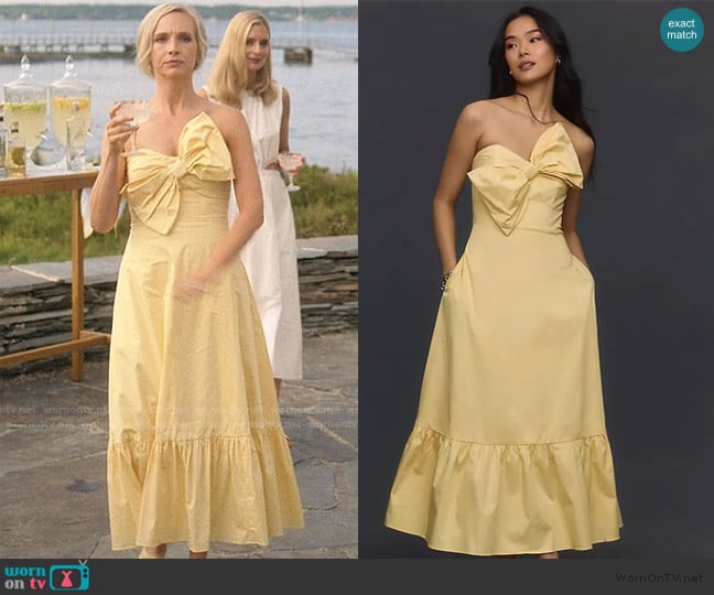 Hutch Colourblocked Bow-Tie Maxi Dress worn by Elizabeth Sinclair (Candice King) on We Were Liars