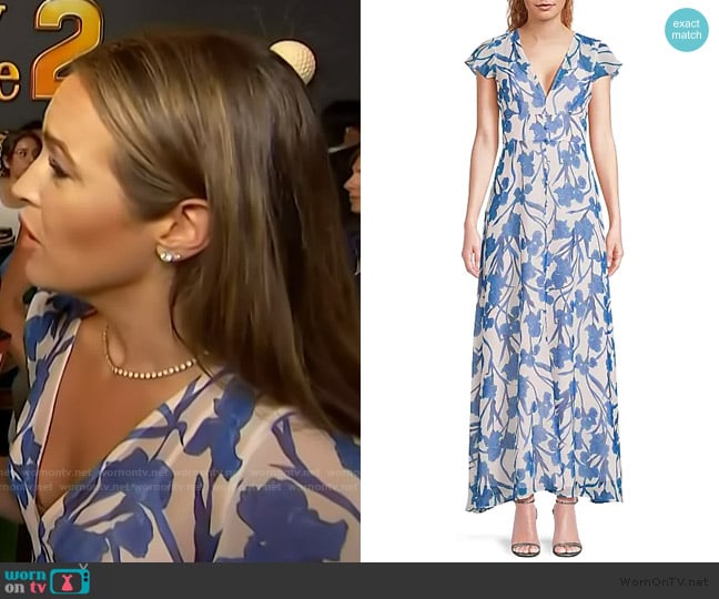 Hutch Nia Floral A-Line Maxi Dress worn by Emily Orozco on Access Hollywood