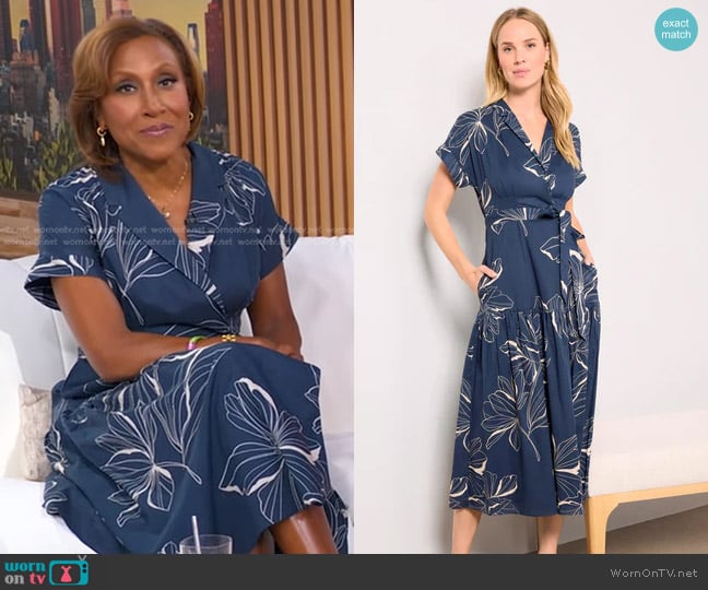Hutch Rosen Dress in navy worn by Robin Roberts on Good Morning America
