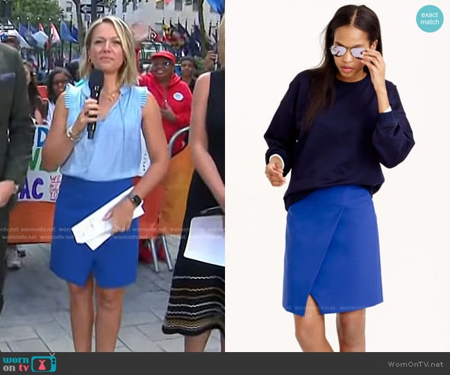 J. Crew Crossover A-Line Wrap Mini Skirt worn by Dylan Dreyer on Today
