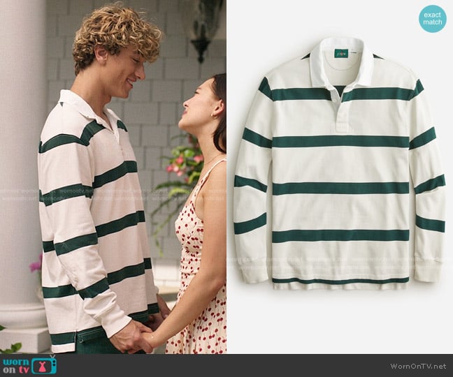 J. Crew Rugby Shirt in stripe worn by Jeremiah Fisher (Gavin Casalegno) on The Summer I Turned Pretty