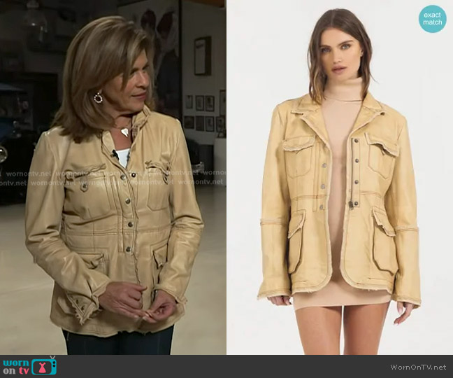 Jackett Meryl Vintage Leather Jacket worn by Hoda Kotb on Today