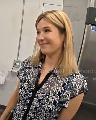 Jackie Kostek’s floral embroidered top on CBS Mornings