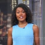 Janai’s blue ribbed knit dress on Good Morning America