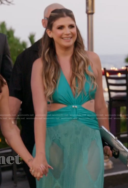 Janet’s blue cutout maxi dress on The Valley