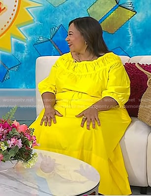 Jasmine Guillory’s yellow top and skirt on Today