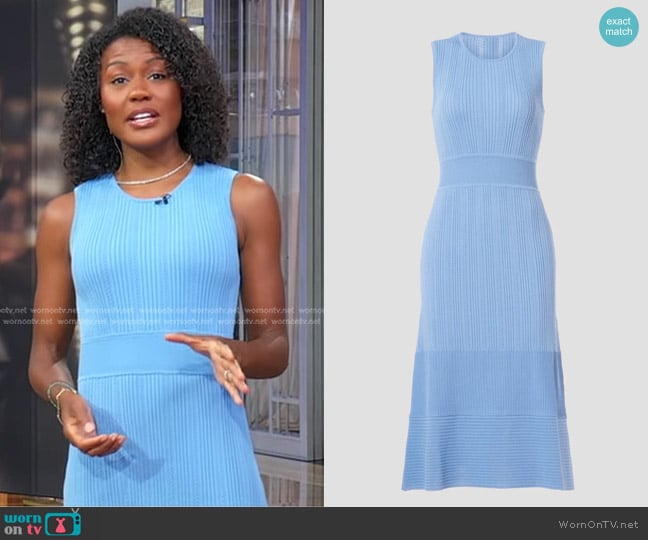Jason Wu x RTR Knit Dress in Blue worn by Janai Norman on Good Morning America
