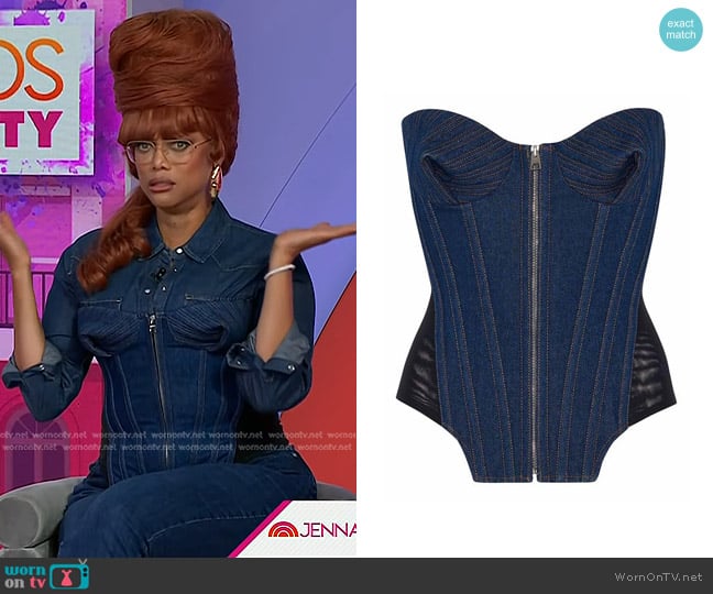 Tyra Banks’s debnim corset top on Today