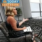 Jenna’s navy print midi dress on Today