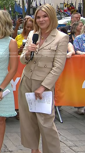 Jenna's beige cropped blazer and pants on Today