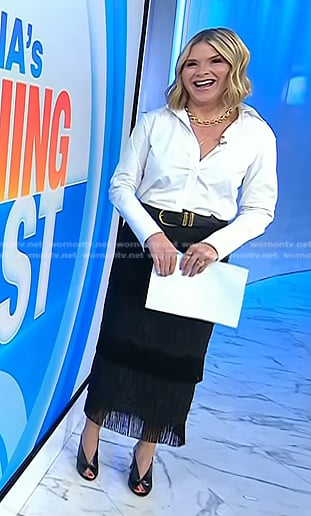 Jenna's black open-toe leather heels on Today