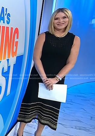 Jenna’s black pointelle knit dress on Today