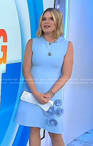 Jenna’s blue floral applique dress on Today