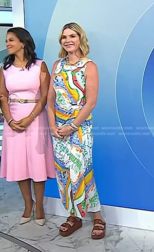Jenna’s brown leather platform sandals on Today