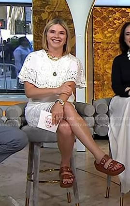 Jenna’s brown leather platform sandals on Today