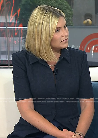 Jenna's navy short sleeve jacket on Today