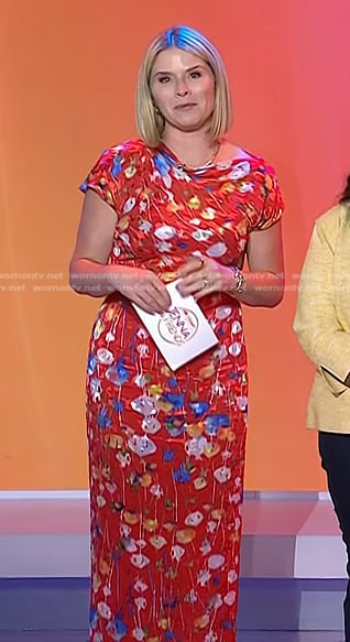 Jenna's red floral print dress on Today