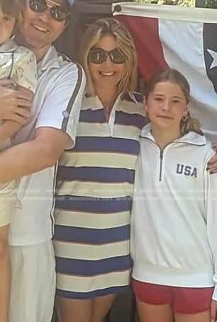 Jenna's white and blue striped polo dress on Today