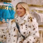 Jennifer’s white leopard fur jacket on The Real Housewives of Orange County