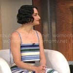 Jenny Slate’s striped crop top and skirt set on CBS Mornings