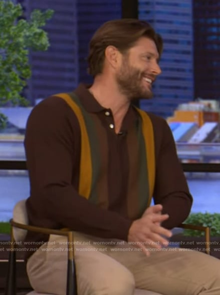 Jensen Ackles's brown stripe sweater on Live with Kelly and Mark