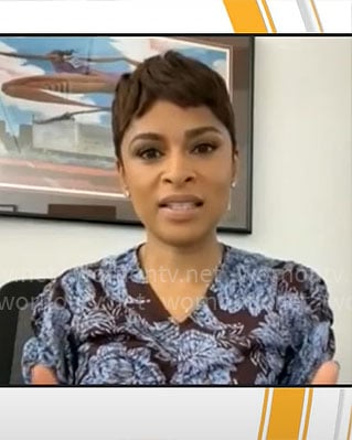 Jericka Duncan's floral ruched dress on CBS Mornings