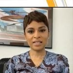 Jericka Duncan’s floral ruched dress on CBS Mornings