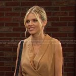 Cat’s beige surplice jumpsuit on Days of our Lives