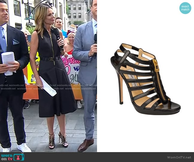 Jimmy Choo Caged Heeled Sandals worn by Savannah Guthrie on Today