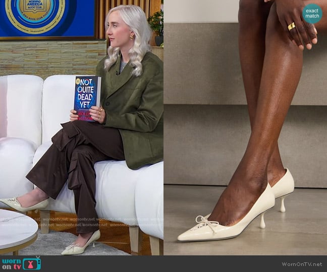 Jimmy Choo Scarlett Pumps in Off-white worn by Holly Jackson on Good Morning America