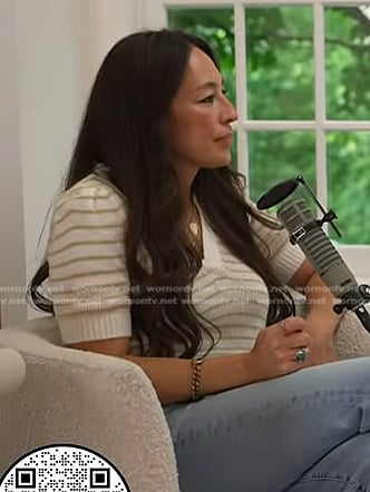 Joanna Gaines's striped knit polo sweater on Today