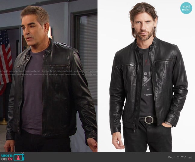 John Varvatos Brando Band Collar Leather worn by Rafe Hernandez (Galen Gering) on Days of our Lives
