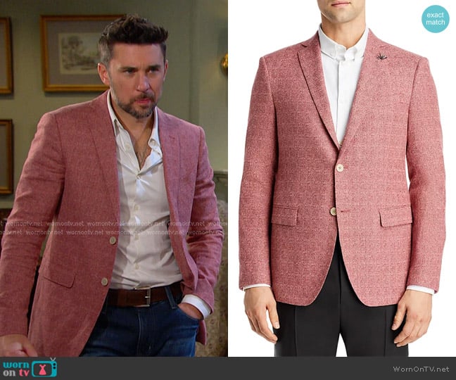 John Varvatos Star USA Bond-JF Textured Weave Slim Fit Sport Coat worn by Chad DiMera (Billy Flynn) on Days of our Lives