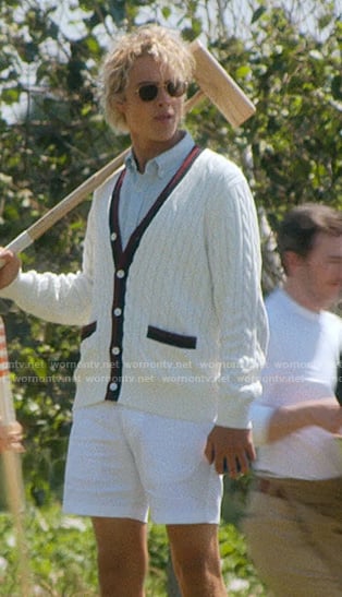 Johnny's white cable knit cardigan on We Were Liars