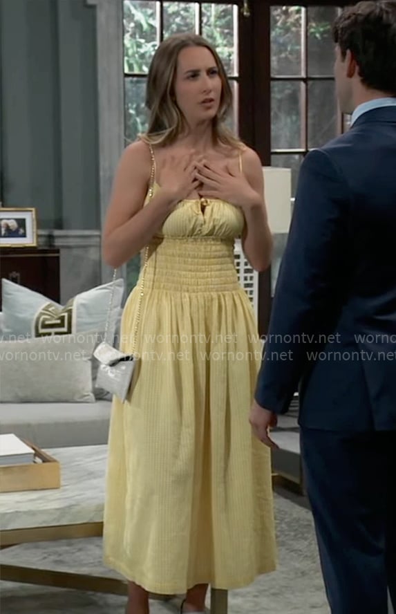 Josslyn’s yellow midi dress on General Hospital