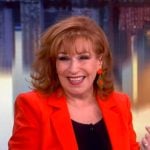 Joy’s red short sleeve blazer on The View