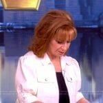 Joy’s white ruffle cuff jacket on The View
