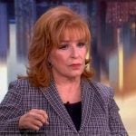 Joy’s gray check print blazer on The View