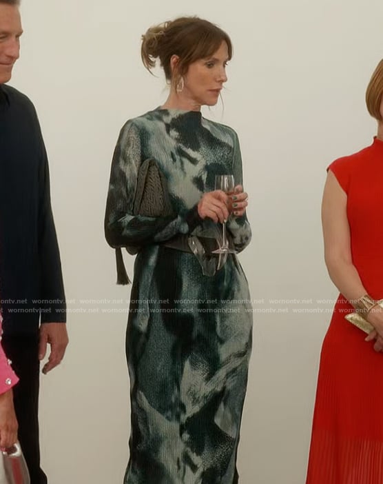Joy’s abstract print dress on And Just Like That